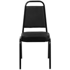 Flash Furniture HERCULES Series Trapezoidal Back Stacking Banquet Chair in Black Vinyl - Black Frame - 4 Pack-Upholstered Back and Seat