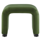 Modway Koda Performance Velvet Waterfall Stool - Black/Moss Green-Assembly Required