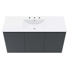 Modway Bryn 48" Wall-Mount Bathroom Vanity - Grey/White-Soft-Close Doors