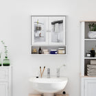 Kleankin Medicine Cabinet with Mirror - White-Space saving, can be hung on a wall or over the toilet