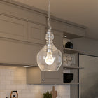 Hudson&Canal Verona 7" Wide Pendant with Glass Shade - Brushed Nickel/Clear-8