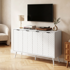 HOMCOM 47" Modern Sideboard Buffet Cabinet with Multi Storage Doors - White-Fits dining room, kitchen, living room, or other limited spaces needing a bit more storage