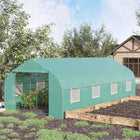 Outsunny 20x10x7ft Walk-in Tunnel Greenhouse - Green-Protects crops from cold, frost, and hail in winter and stimulates growth in spring and summer  