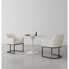 Manhattan Comfort Serena 23.03" Modern Leatherette Upholstered Dining Armchair - Cream - Set of 2-Upholstered in Beautiful Leatherette with High Density Foam Filled Padding