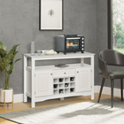 HOMCOM 46" Sideboard Buffet Cabinet with Built-in Wine Rack & Drawer - White-The lower wine rack offers a compact solution to store your wine collection