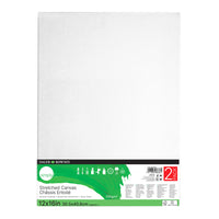 Daler-Rowney Simply - Stretched Canvas - 12" x 16" - 2 Pack-Durable, triple-primed, medium grain texture, and 100% acid-free cotton canvas