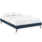 Modway Helen Fabric Full Bed Frame with Round Splayed Legs - Azure-Center Rail with Support Two Legs