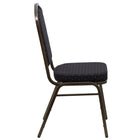 Flash Furniture HERCULES Series Crown Back Stacking Banquet Chair in Black Patterned Fabric - Gold Vein Frame-Stacks up to 15 Chairs High