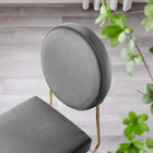 Modway Craft Performance Velvet Dining Side Chair - Gold/Grey-Comes Fully Assembled