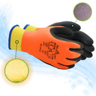 SHOWA WaterResistant Breathable Insulated Full Foam Natural Rubber Glove - Acrylic/Nylon Liner - Black/Orange - XLarge -Rough Grip