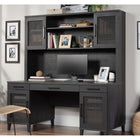 Sauder Tiffin Line Hutch - Raven Oak-Open storage area features large adjustable shelf