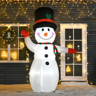 HOMCOM Lit Inflatable Waving Snowman Christmas Yard Decoration-LED lights create a jolly, magical, and eye-catching effect 