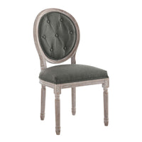 Modway Arise Vintage French Upholstered Fabric Dining Side Chair - Natural Grey-Vintage French Dining Side Chair
