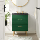Modway Daybreak 24" Bathroom Vanity - Green/Black-BATHROOM STORAGE - Organize bathroom essentials and keep counter space clean with this vanity. With a special design to accommodate for plumbing, the spacious bottom drawers offers ample storage space