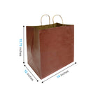 Reliabag Paper Bags - Twist Handles - 14" W x 10" D x 15.75" H - Chocolate - 50 Pack-Re-enforced Twisted Twine Handles