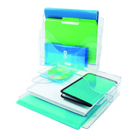 Staples Optimizers 3-Tier Letter Organizer - Clear-The design of the 3-Tier Organizer allows for easy file referral