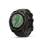 Garmin fēnix 8 - Solar Outdoor Recreation/Adventure Watches - 51 mm - Sapphire, Carbon Gray DLC Titanium with Black/Pebble Gray Silicone Band-Navigate the outdoors with superior positioning accuracy, thanks to multi-band GPS with SatIQ™ technology plus built-in sensors for 3-axis compass, gyroscope and barometric altimeter