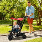 Qaba 4-in-1 Kids Tricycle and Push Bike - Red-Removable and 3-gear adjustable push handle 