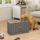 PawHut Elevated Dog Bowl Feeding Station with Stand - Grey- 67.6 oz. capacity per bowl 