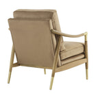 Modway Langford Performance Velvet Accent Armchair - Taupe Walnut-Non-Marking Floor Glides