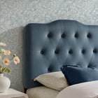 Modway Annabel Stain-Resistant Performance Velvet Twin Headboard - Cadet Blue-7 Adjustable Mount Positions