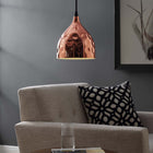 Modway Dimple 6.5" Bell-Shaped Pendant Light - Rose Gold-Rose Gold Steel Shade and Ceiling Plate
