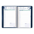 Blueline 2026 Daily Planner with Spiral Binding - 8" x 5" - Blue - Bilingual-Spiral binding with soft lizard cover
