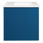 Modway Maybelle 24" Wall-Mount Bathroom Vanity - Navy/White-L-Shaped Metal Pulls