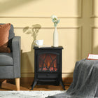 HOMCOM Electric Fireplace with Flame Effect - Black-Door with handle can be easily opened  