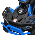 Qaba 12V Battery Powered Kids Electric Vehicle with 4 Spring Suspension Wheels - Blue-Colour: Blue 
