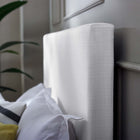 Modway Taylor Upholstered Linen Fabric Full/Queen Headboard - White-Extra Wide Sturdy Wood Post Legs