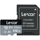 Lexar Professional 1066X MicroSDXC SILVER Series- 512GB - Black-Leverages UHS-I technology to deliver read speeds up to 160MB/s