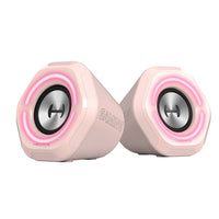 Hecate by Edifier G1000 Bluetooth Multi-Input Gaming Stereo Speakers with RGB Lights - Pink-12 patterns of RGB ambient lighting effects are designed for pc speakers, to personalize your desktop and enhance your gaming and auditory experience