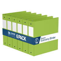 Davis Group Premium Economy Binder - Round Ring - 2" - Lime Green - 6 Pack-3 Ring Binder