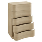 Modway Mirae 5-Drawer Curved Dresser Chest of Drawers - Brush Light Oak-Assembly Required