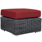 Modway Summon Outdoor Patio Sunbrella Ottoman - Canvas/Red-Long Lasting Sunbrella Fabric 