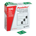 Pendaflex Numeric End Tab Light Green Filing Labels - 4 - 500 Pack-Size: 1-1/4"W x 15/16" H