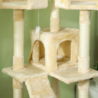 PawHut 68" Multi-Level Large Cat Tree Tower with Condo - Beige-Colour: Beige 