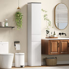 HOMCOM 71" Tall Slim Bathroom Storage Cabinet with Drawer - White-Includes 2 closed cabinets and a drawer for better organization