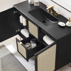 Modway Chaucer 48" Single Sink Bathroom Vanity - Black-Rattan Weave Doors