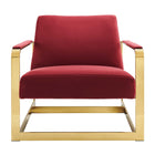 Modway Seg Performance Velvet Accent Chair - Gold Maroon-6