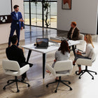 Homy Casa 63"W Modern Writing Desk - Marble White-1 Year Limited Manufacturer Warranty