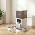 PawHut Automatic Pet Food Dispenser with HD Camera and App Control - White-Two-way audio makes you comfort your pet and call them for meals 