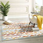 Modway Reflect Takara Abstract Diamond Moroccan Trellis Indoor/Outdoor Area Rug - 5 ft W x 8 ft L - Multicolored-Tight Low Pile Weave