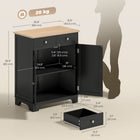 HOMCOM 26.8" L Sideboard Buffet Cabinet with Storage - Black-Robust material is easy to clean with a damp cloth