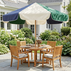 Outsunny Patio Umbrella with Wood-Effect Frame - 7.4' - Dark Green-180 gsm polyester fabric provide UPF 30+ protection