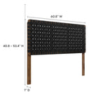 Modway Sparta Weave Vegan Leather Queen Headboard - Walnut Black-7