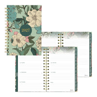 Blueline Weekly/Monthly Planner - 8" H x 5" W - Verdant Design - English-17 Months, August to December
