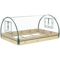 Outsunny 12-Pocket Raised Garden Bed with Greenhouse - Roll Up Windows - 4' x 3' x 2'-Has the benefits of both a raised garden bed and a greenhouse
