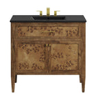 Modway Elysian 36" Wood Bathroom Vanity - Black/Brown-Assembly Required